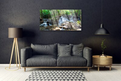 Fotografija na staklu Vodopad šumska priroda