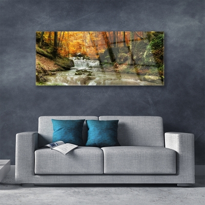 Staklena slika Vodopad šumska priroda
