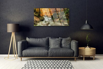 Staklena slika Vodopad šumska priroda