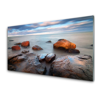 Staklena slika Stones Sea Landscape