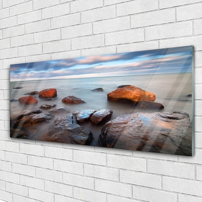 Staklena slika Stones Sea Landscape