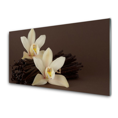 Staklena slika za zid Cvijeće vanilije za kuhinju