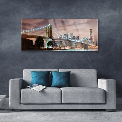 Staklena slika za zid Bridge Architecture City