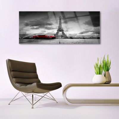 Staklena slika za zid Pogled na Eiffelov toranj Pariz