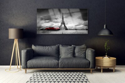 Staklena slika za zid Pogled na Eiffelov toranj Pariz