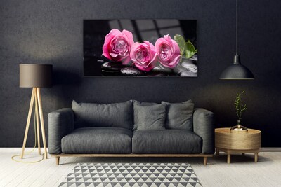 Staklena slika Roses Stones Zen Spa Priroda