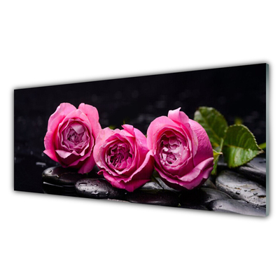 Staklena slika Roses Stones Zen Spa Priroda