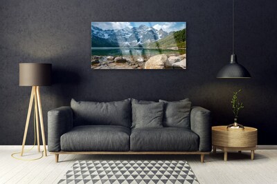 Staklena slika Planine Šumsko jezero Planine Tatre