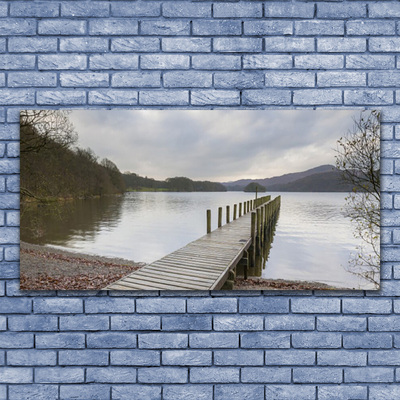 Staklena slika za zid Lake Architecture Bridge