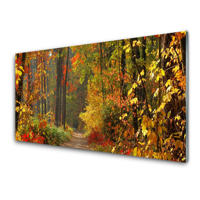 Staklena slika Šuma Priroda Jesen