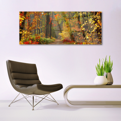 Staklena slika Šuma Priroda Jesen