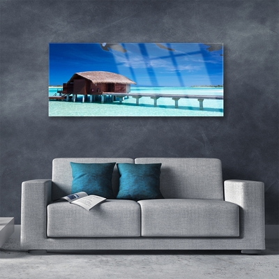 Fotografija na akrilnom staklu Arhitektura kuće na morskoj plaži