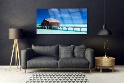 Fotografija na akrilnom staklu Arhitektura kuće na morskoj plaži