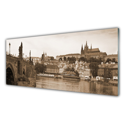Fotografija na akrilnom staklu Krajolik Praškog mosta