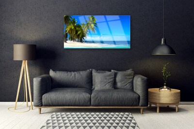 Fotografija na akrilnom staklu Palma Morski krajolik