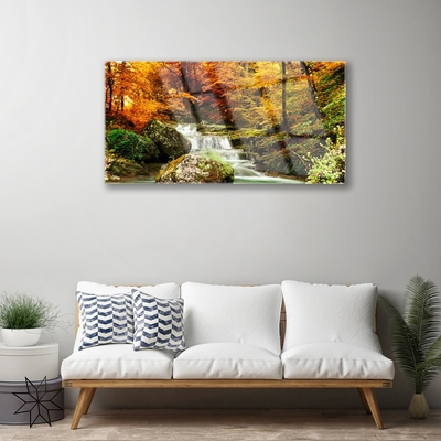 Akrilna slika Vodopad šumske prirode