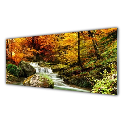 Akrilna slika Vodopad šumske prirode