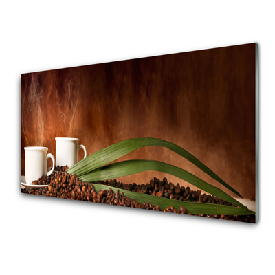 Fotografija na akrilnom staklu Šalice Kava u zrnu Kuhinja
