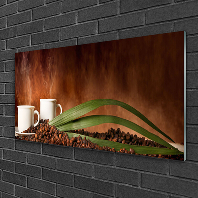 Fotografija na akrilnom staklu Šalice Kava u zrnu Kuhinja