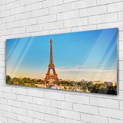 Slika na akrilnom staklu Eiffelov toranj Grad Pariz