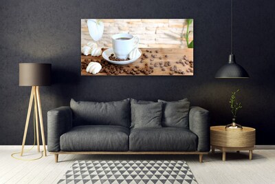 Pleksiglas slika Kuhinja sa šalicom kave u zrnu