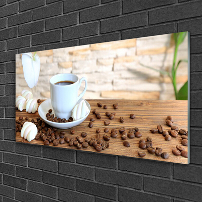 Pleksiglas slika Kuhinja sa šalicom kave u zrnu