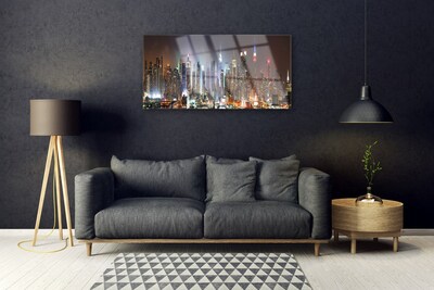 Fotografija na akrilnom staklu Noćni grad New York