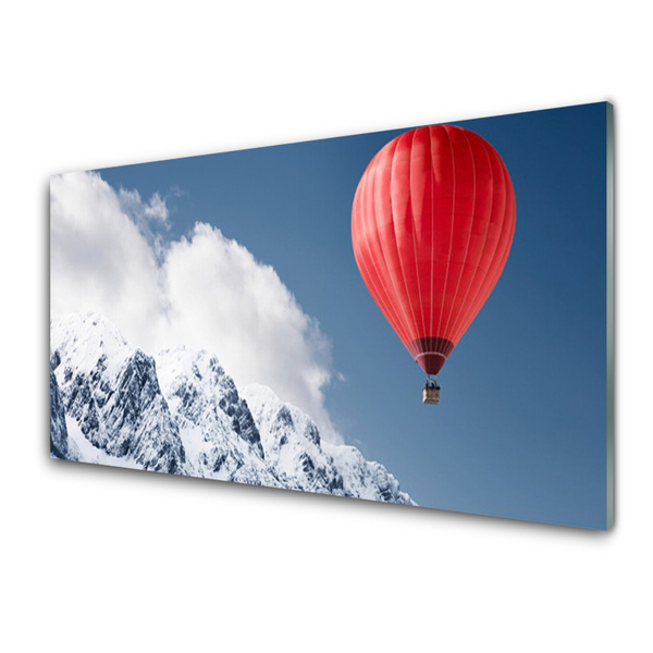 Fotografija na akrilnom staklu Balon Mountain Peaks Zima