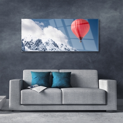 Fotografija na akrilnom staklu Balon Mountain Peaks Zima