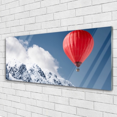 Fotografija na akrilnom staklu Balon Mountain Peaks Zima
