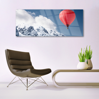 Fotografija na akrilnom staklu Balon Mountain Peaks Zima