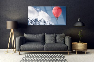 Fotografija na akrilnom staklu Balon Mountain Peaks Zima