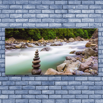 Fotografija na akrilnom staklu Planine rijeke Šume Potok