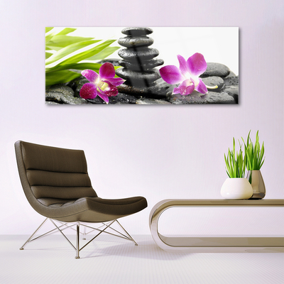 Fotografija na akrilnom staklu Zen Spa Orchid kamenje