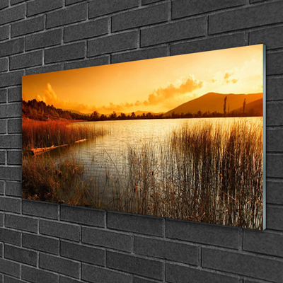 Fotografija na akrilnom staklu Lake Landscape Zalazak sunca