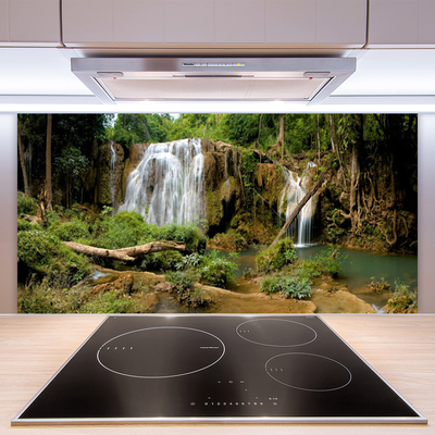 Staklena ploča za kuhinju Vodopad Rijeka Šuma Priroda
