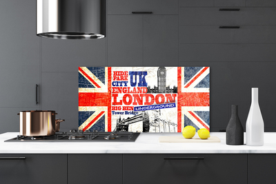 Staklo za kuhinju Londonska zastava Art