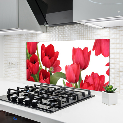 Staklo za kuhinju Tulipani Cvijeće Biljka