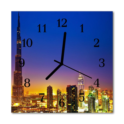 Stakleni četvrtasti sat Dubai