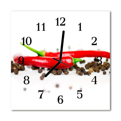 Stakleni četvrtasti sat Paprika Paprika