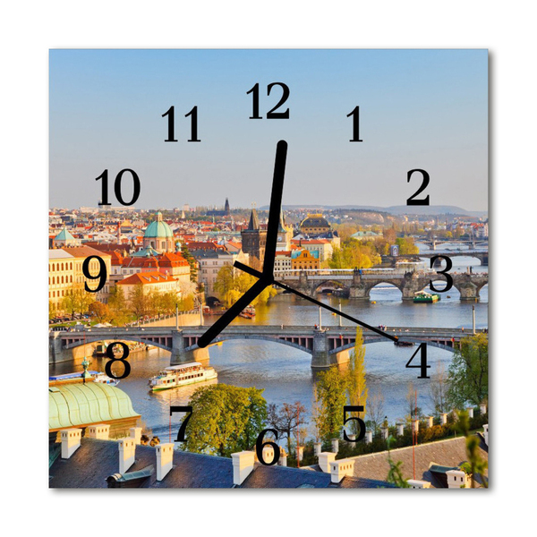 Stakleni četvrtasti sat Grad Prag