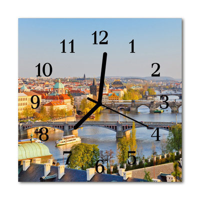 Stakleni četvrtasti sat Grad Prag