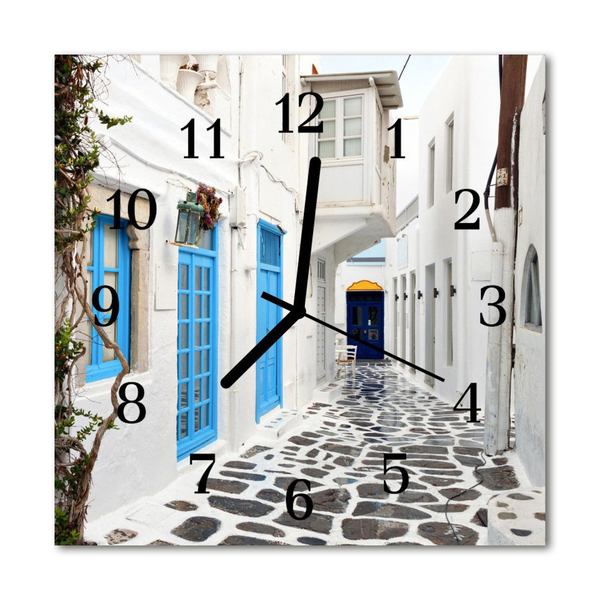 Kvadratni zidni sat Santorini