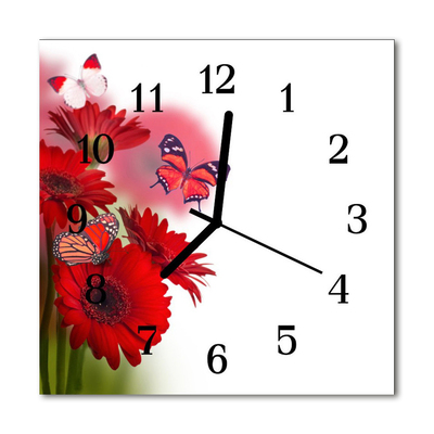 Stakleni četvrtasti sat Gerbera