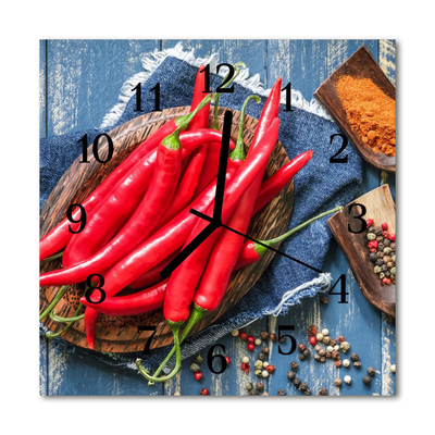 Kvadratni zidni sat Čili Paprika