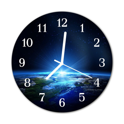Okrugli stakleni sat Svemirska Zemlja
