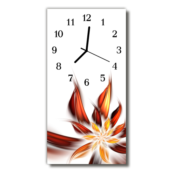 Stakleni pravokutni sat Šareni cvijet