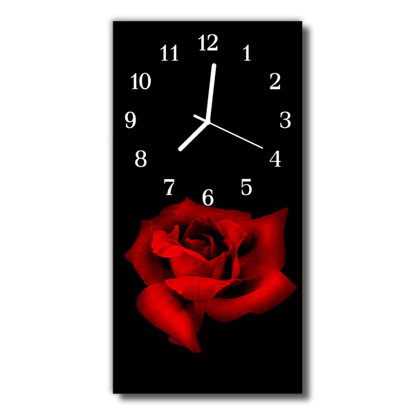 Vertikalni zidni sat Cvjetovi crvene ruže