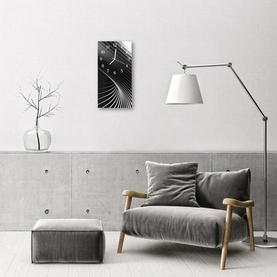 Pravokutni zidni sat Art Abstract Crno-bijelo