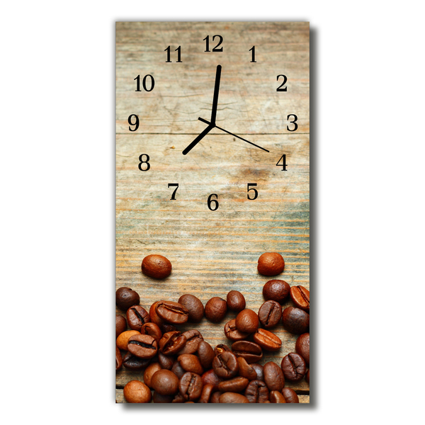 Pravokutni zidni sat Kuhinjska zrna kave na smeđem drvu